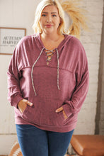 Load image into Gallery viewer, Mauve Two-Tone Leopard Print Lace Up Hoodie
