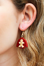 Load image into Gallery viewer, Gingerbread Man Sweater Clay Dangle Earrings
