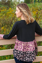Load image into Gallery viewer, Babydoll Floral Block Tiered Long Sleeve Top
