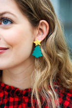 Load image into Gallery viewer, Christmas Tree Clay Dangle Earrings
