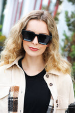 Load image into Gallery viewer, Black Thick Frame Rectangle Sunglasses
