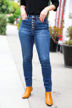 Load image into Gallery viewer, Stand Out Dark Denim High Rise Skinny Fit Button Fly Jeans
