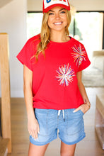 Load image into Gallery viewer, Light Me Up Red Sequin Firework Dolman Top
