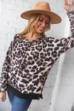 Load image into Gallery viewer, Leopard Print French Terry Reverse Stitch Top
