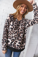 Load image into Gallery viewer, Leopard Print French Terry Reverse Stitch Top
