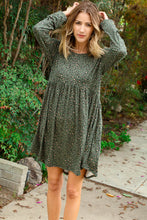 Load image into Gallery viewer, Olive Ditzy Animal Print Pocketed Babydoll Swing Dress
