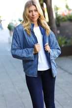 Load image into Gallery viewer, Be Your Best Denim Cotton Quilted Zip Up Jacket
