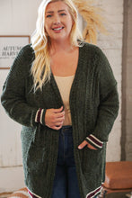 Load image into Gallery viewer, Forest Green Chenille Velvet Open Pocket Cardigan
