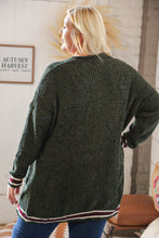 Load image into Gallery viewer, Forest Green Chenille Velvet Open Pocket Cardigan
