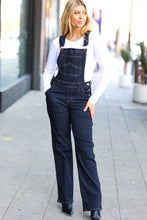 Load image into Gallery viewer, Just For You Dark Denim High Waist Wide Leg Overalls
