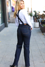 Load image into Gallery viewer, Just For You Dark Denim High Waist Wide Leg Overalls

