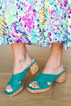 Load image into Gallery viewer, Emerald Chandra Faux Leather Cork Platform Sandals
