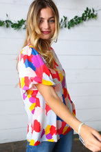 Load image into Gallery viewer, Multicolor Print Frilled Mock Neck Puff Sleeve Top
