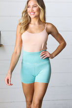 Load image into Gallery viewer, Ice Blue Washed Seamless High Waisted Eyelet Shorts
