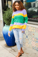 Load image into Gallery viewer, Love Found Mardi Gras Mohair Stripe Rib Knit Tunic Sweater
