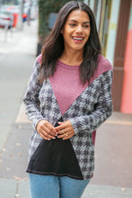 Load image into Gallery viewer, Houndstooth Cashmere Feel Color Block Top
