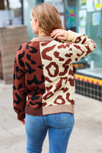 Load image into Gallery viewer, Taupe &amp; Sepia Leopard Print Color Block Cardigan
