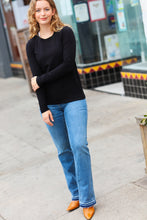 Load image into Gallery viewer, Simple Solutions Black Cotton Crew Neck Long Sleeve T-Shirt
