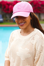 Load image into Gallery viewer, Pink Embroidered Bow Baseball Cap
