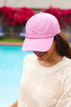 Load image into Gallery viewer, Pink Embroidered Bow Baseball Cap
