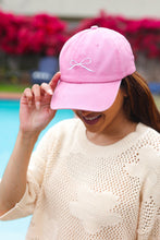 Load image into Gallery viewer, Pink Embroidered Bow Baseball Cap
