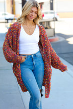 Load image into Gallery viewer, Rust Popcorn Long Sleeve Open Sweater Cardigan

