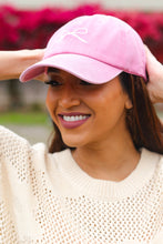 Load image into Gallery viewer, Pink Embroidered Bow Baseball Cap
