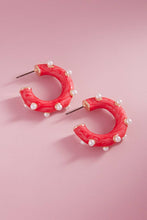 Load image into Gallery viewer, Designature New York - Round Pearlized Color Enamel Pearls Hoop Earrings
