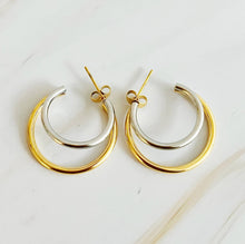 Load image into Gallery viewer, Ellison+Young - Uptown Two Tone Hoop Earrings
