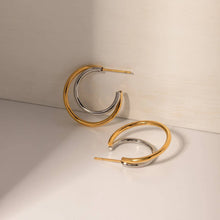 Load image into Gallery viewer, Ellison+Young - Uptown Two Tone Hoop Earrings
