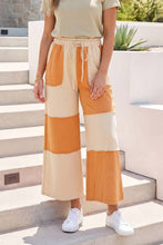 Load image into Gallery viewer, Little Daisy Closet - F/W26 Raw Seam Colorblock Wide Leg Ankle Length Casual Pants
