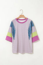 Load image into Gallery viewer, 66DISCO - Floral Colorblock Raw Edge Patch Blouse (S-XL)
