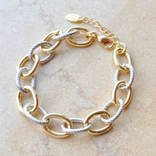 Load image into Gallery viewer, Ellison+Young - Cabled Texture Two Tone Chain Bracelet
