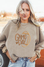 Load image into Gallery viewer, Suhkasana - Game Day Ribbed Oversized Sweatshirt with Embroidery
