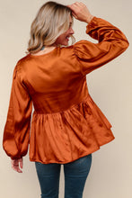 Load image into Gallery viewer, Tied Up in Style Rust Ribbon Blouse
