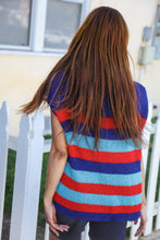 Load image into Gallery viewer, Forget Me Not Royal Blue Stripe Short Sleeve Dolman Sweater
