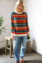 Load image into Gallery viewer, Sunset on the Trail Multicolor Textured Oversized Knit Sweater
