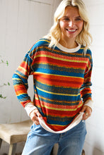 Load image into Gallery viewer, Sunset on the Trail Multicolor Textured Oversized Knit Sweater
