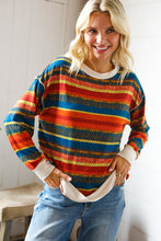 Load image into Gallery viewer, Sunset on the Trail Multicolor Textured Oversized Knit Sweater
