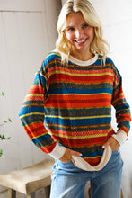 Load image into Gallery viewer, Sunset on the Trail Multicolor Textured Oversized Knit Sweater
