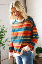 Load image into Gallery viewer, Sunset on the Trail Multicolor Textured Oversized Knit Sweater

