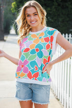 Load image into Gallery viewer, Beautiful You Teal Multicolor Floral Rib Dolman Sleeve Top
