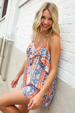 Load image into Gallery viewer, Sunny Days Coral Ruffle V Neck Floral Print Sleeveless Top
