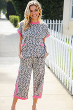 Load image into Gallery viewer, Best in Bold French Terry Leopard Print Track Pants
