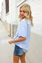 Load image into Gallery viewer, Casual Chic Blue Cotton Denim Snap Button Flap Pocket Top
