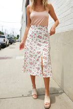 Load image into Gallery viewer, Put Together Ivory Front Slit Floral Print Lined Midi Skirt
