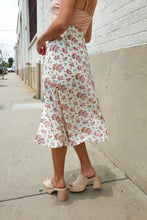 Load image into Gallery viewer, Put Together Ivory Front Slit Floral Print Lined Midi Skirt
