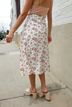 Load image into Gallery viewer, Put Together Ivory Front Slit Floral Print Lined Midi Skirt
