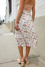 Load image into Gallery viewer, Put Together Ivory Front Slit Floral Print Lined Midi Skirt
