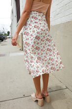 Load image into Gallery viewer, Put Together Ivory Front Slit Floral Print Lined Midi Skirt
